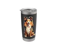 Simpatico e allegro cane American Collie grafico per innamorarsi Bicchiere termico in acciaio inox doppia parete