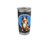 Simpatico e allegro cane American Collie grafico per innamorarsi Bicchiere termico in acciaio inox doppia parete