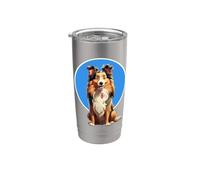 Simpatico e allegro cane American Collie grafico per innamorarsi Bicchiere termico in acciaio inox doppia parete
