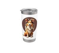 Simpatico e allegro cane American Collie grafico per innamorarsi Bicchiere termico in acciaio inox doppia parete