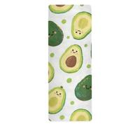 Simpatico e cartone animato verde avocado yoga tappetino da viaggio per palestra stampato, antiscivolo, asciugamano da yoga antiscivolo con borsa per il trasporto tapete para ejercicio 180,3 x 66 cm