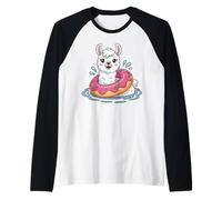 Simpatico e Divertente Lama in Una Ciambella Maglia con Maniche Raglan
