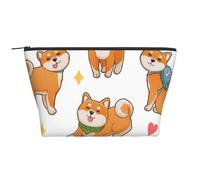 Simpatico e divertente Shiba Inu, Borsa da toilette Borsa per trucco Borsa per cosmetici Borsa da toilette da viaggio portatile