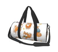 Simpatico e divertente Shiba Inu, Borsone da viaggio di grande capacità Borsa rotonda Borsa da viaggio sportiva Borsa da viaggio Borsa da fitness