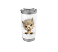 Simpatico e soffice cucciolo di lama che sbircia il design degli animali Bicchiere termico in acciaio inox doppia parete