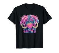 Simpatico e soffice Mammut Arcobaleno con Cuori Rosa Maglietta