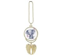 Simpatico elefante da appendere per auto, ciondolo per specchietto retrovisore, regalo fortunato, ornamento da appendere, divertente ciondolo per auto per ufficio, decorazione domestica in stile