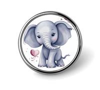 Simpatico elefante rotondo distintivo carino smalto spilla spilla spilla personalizzata abbigliamento decorazione unisex porta badge cappelli borse camicie decorazione