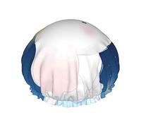 Simpatico elefante seduto sulla luna con cuffia da a e cuffia da bagno con motivo a coniglietto per donna, cuffia da a reversibile oversize impermeabile grande progettata per tutte le lung