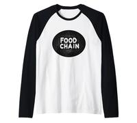 Simpatico Emblema Catena Alimentare per Gli Amanti della Sopravvivenza e della Caccia Maglia con Maniche Raglan