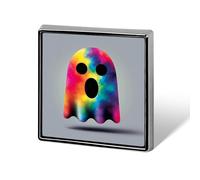 Simpatico fantasma arcobaleno tie-dye modello unisex spille e spille quadrato leggero bavero distintivo gioielli per abbigliamento scialle cappello