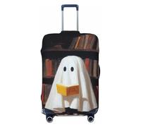 Simpatico fantasma bianco libro di lettura in una biblioteca elastica da viaggio coperture antipolvere antigraffio valigia Protector Fit 22-24 pollici