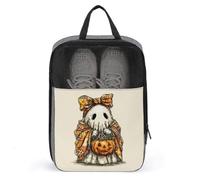 Simpatico fantasma che indossa un fiocco sulla testa borsa per scarpe da viaggio per uso quotidiano anti-polvere porta scarpe da golf