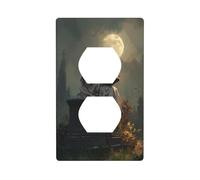 Simpatico fantasma che legge su una lapide copertura interruttore luce decorativa 1 banda piastra da parete per cucina stanza bagno dimensioni 7 x 11,4 cm