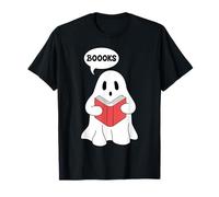 Simpatico Fantasma Che Legge Un Libro e Dice Boooks Maglietta