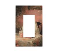 Simpatico fantasma che mangia hamburger tazza di caffè interruttore luce piastra da parete copertura piastra frontale singolo bilanciere 1 banda decoratore presa coperture per la casa cucina camera