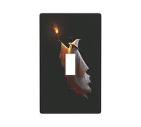 Simpatico fantasma che regge una torcia arancione copertura interruttore luce decorativo singolo interruttore 1 banda piastra da parete per cucina fattoria camera da letto bagno decorazione artistica