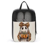 Simpatico fantasma che tiene la zucca Candy Secchio Borsa per scarpe da viaggio Uso quotidiano Anti-polvere Portascarpe da golf