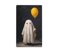 Simpatico fantasma che tiene un palloncino giallo a levetta singola piastra vuota da parete copertura interruttore luce decorativa 1 banda per cucina stanza bagno dimensioni 11,4 x 7 cm