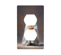 Simpatico fantasma che tiene una zucca di Halloween copertura interruttore luce copertura decorativa 1 banda piastra da parete per cucina stanza bagno dimensioni 7x11,4 cm