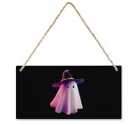 Simpatico fantasma con cappello da parete, in legno, rustico, decorazione da appendere al giardino