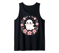 Simpatico Fantasma con Fiori Rosa e Luna Canotta