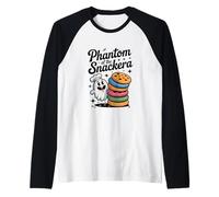 Simpatico Fantasma del Fantasma Snackera per Halloween Fun Maglia con Maniche Raglan
