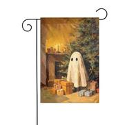 Simpatico fantasma e albero di Natale bandiera da giardino 30 x 45 cm verticale su entrambi i lati per fattoria decorazioni esterne bandiera cortile