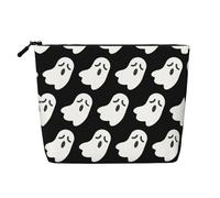 Simpatico fantasma Halloween modello stampato a strato singolo borsa cosmetica materiale di lino finto grande capacità portamonete viaggio e viaggio d'affari essenziale