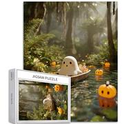 Simpatico fantasma nave 1000 pezzi puzzle per adulti foresta magica lago arte puzzle colorato puzzle fai da te per la decorazione della casa regali puzzle famiglia perfetto per serate di gioco 50 × 70