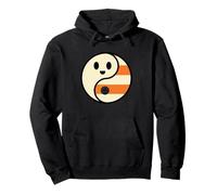 Simpatico Fantasma Yin Yang Halloween Candy Corn Balance Design Felpa con Cappuccio