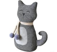 Simpatico fermaporta a forma di gatto, con sciarpa riempita di sabbia | Adorabile design a sciarpa, base riempita di sabbia, impedisce che la porta sbatta, decorazione giocosa per la casa