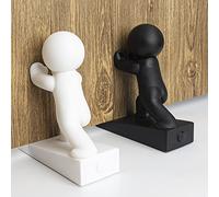 Simpatico fermaporta, confezione da 2, flessibile ed efficace per mantenere la porta aperta, bianco + nero (brevettato)