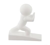 Simpatico fermaporta decorativo con base antiscivolo, protezione per pavimenti in plastica morbida per la casa, previene i danni alle pareti, design facile da pulire per porte leggere, bianco, grigio
