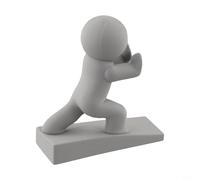 Simpatico fermaporta decorativo con base antiscivolo, protezione per pavimenti in plastica morbida per la casa, previene danni alla parete, design facile da pulire per porte leggere, bianco, grigio
