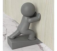 Simpatico Fermaporta, Fermaporta Decorativo Buddy, Protegge i Pavimenti (Grigio, 1 Confezione)