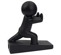 Simpatico fermaporta, fermaporta decorativo Buddy, protegge i pavimenti (nero, 1 confezione)