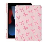 Simpatico fiocco Kawaii per iPad Pro 11 pollici Custodia 4a/3a/2a generazione 2022/2021/2020 con portapenne, Auto Sleep/Wake, cover posteriore in morbida pelle TPU rosa