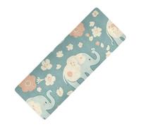 Simpatico Fiore Elefante Cartoon Verde Stampato Sottile Yoga Mat Antiscivolo Gomma Naturale Antiscivolo, con Copertura Borsa Yoga Tapete para ejercicio 180x66 cm per la casa