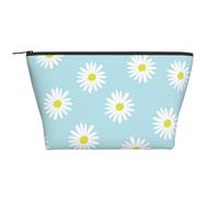 Simpatico fiore margherita floreale blu, Borsa da toilette Borsa per trucco Borsa per cosmetici Borsa da toilette da viaggio portatile