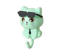 Simpatico gancio per chiavi a gatto, ganci decorativi a forma di gatto, ganci adesivi impermeabili, per doccia, cucina, ganci per animali senza traccia, per berretto, borsa tote e stanza