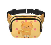simpatico gattino cartone animato stampato marsupio multifunzionale, borsa messenger unisex alla moda, borsa da viaggio per sport