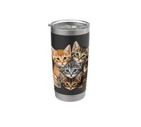 Simpatico gattino che gioca a muro per gli amanti dei gattini Bicchiere termico in acciaio inox doppia parete