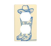 Simpatico gattino che sbircia fuori dal cowboy Boot Outlet copertura interruttore luce decorativa 1 banda piastra da parete per cucina camera bagno dimensioni 7 x 11,4 cm