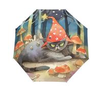 Simpatico Gattino Magico Ombrello Pieghevole Automatico Ombrelli Antivento Protezione UV da Viaggio per Bambini Ragazzi Ragazze
