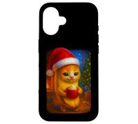 Simpatico gattino natalizio con meme natalizio Cozy Banana Cat Custodia per iPhone 16