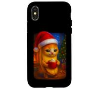 Simpatico gattino natalizio con meme natalizio Cozy Banana Cat Custodia per iPhone X/XS