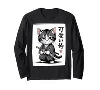 Simpatico Gattino Samurai Cat - Kawaii Baby Neko Maglia a Manica