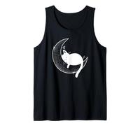 Simpatico Gatto Addormentato Luna Amante dei Gatti Dreamy Night Design Canotta