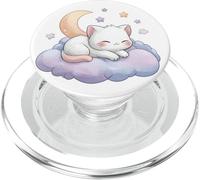 Simpatico gatto addormentato su nuvola, luna, stelle, estetica PopSockets PopGrip per MagSafe